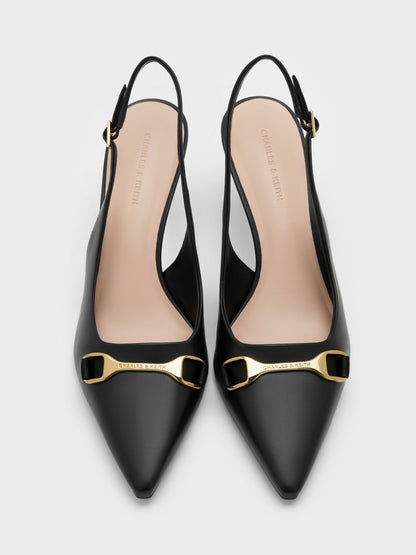 Leslie Slingback Pumps - Black | CHARLES & KEITH