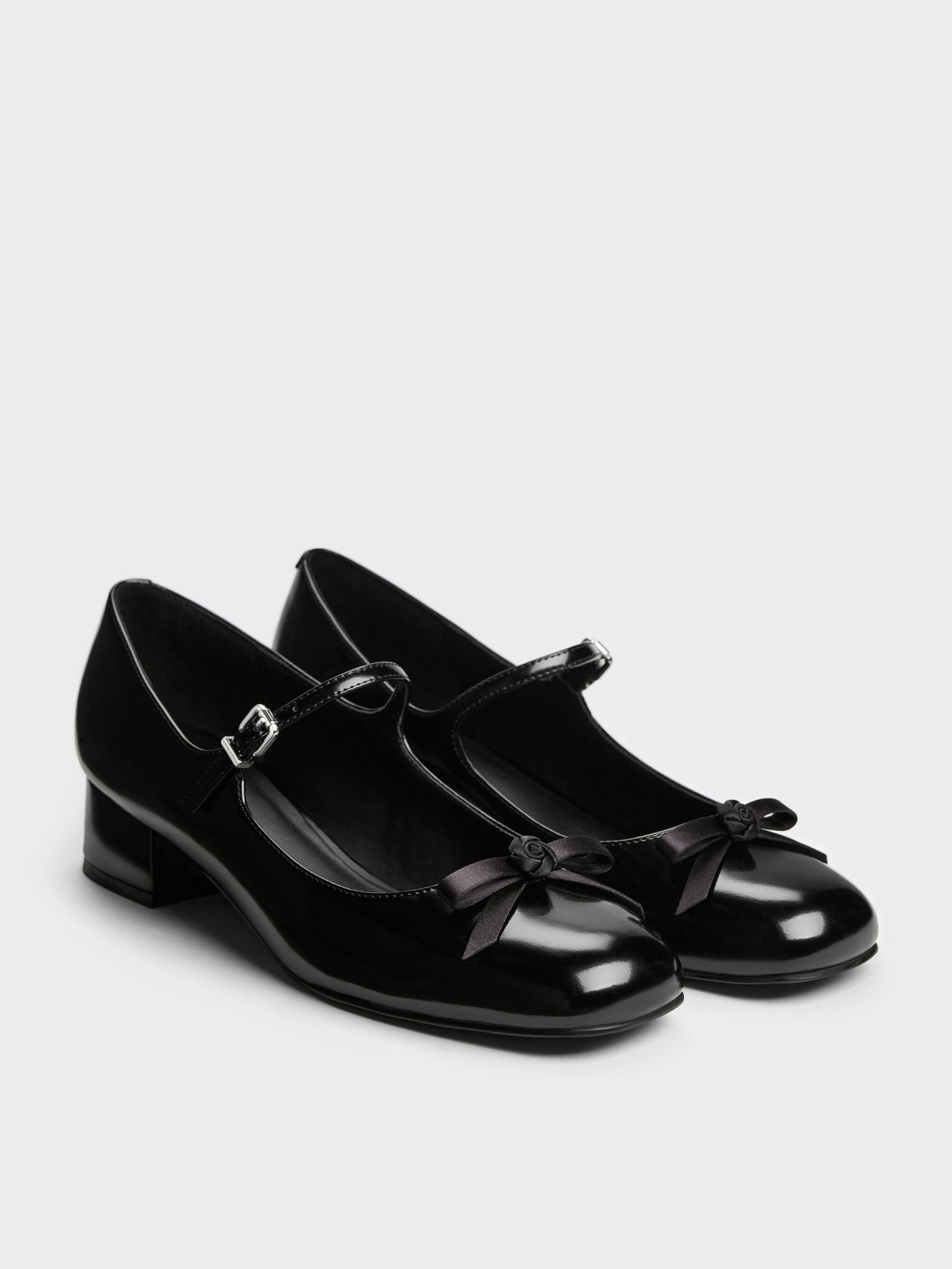 Kelis Rose-Bow Mary Jane Pumps - Black Box | CHARLES & KEITH