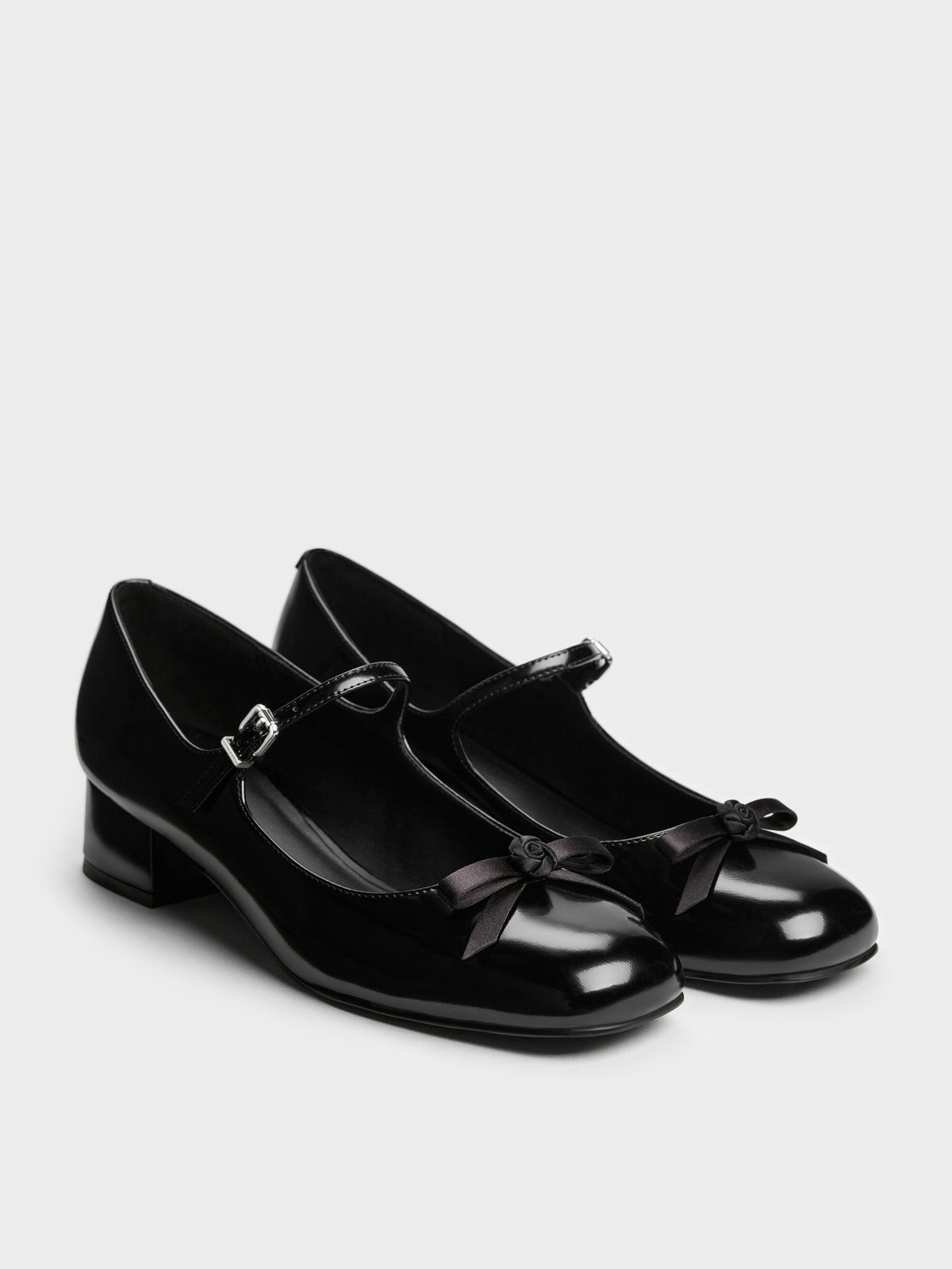 Kelis Rose-Bow Mary Jane Pumps - Black Box | CHARLES & KEITH