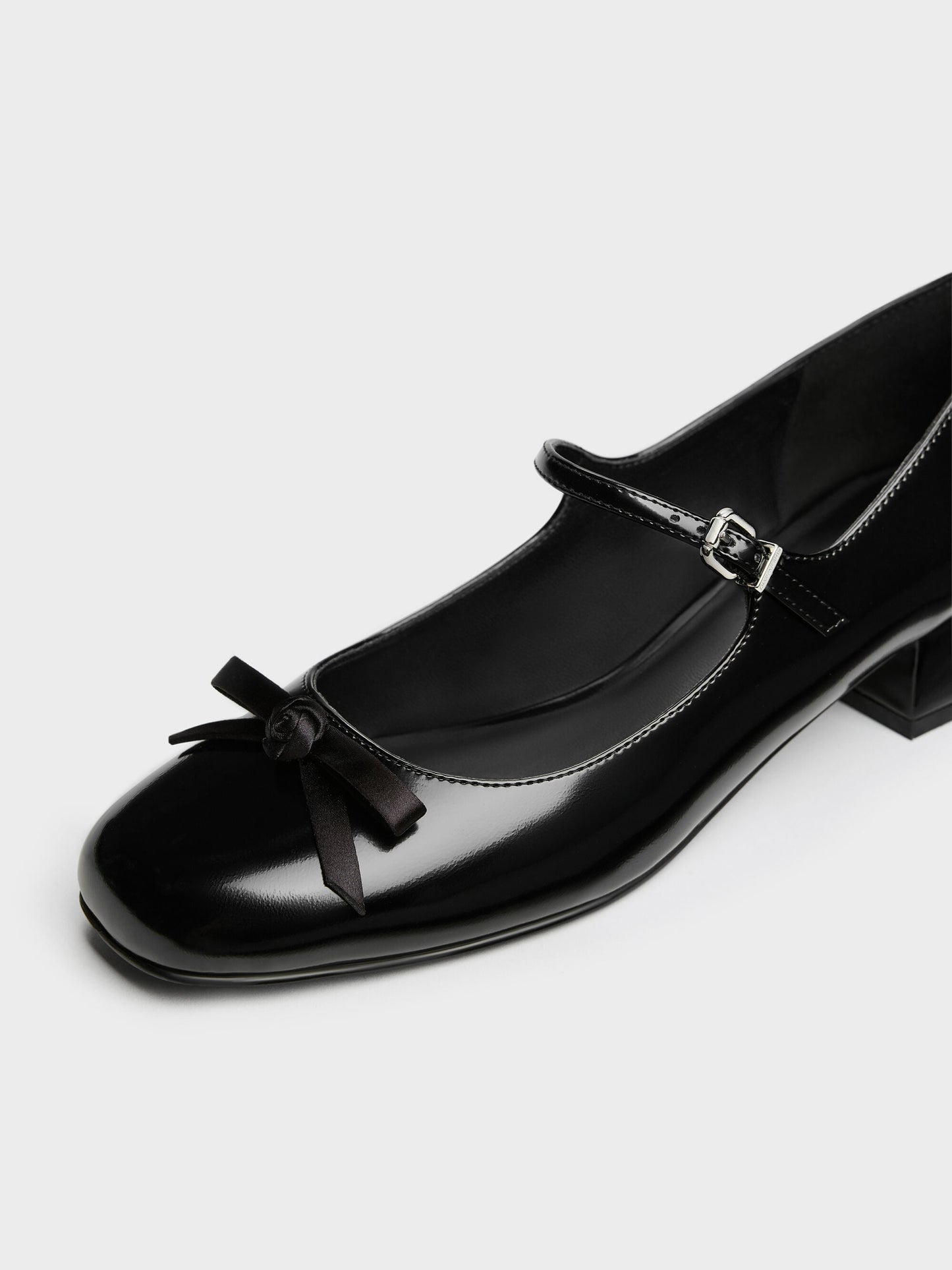 Kelis Rose-Bow Mary Jane Pumps - Black Box | CHARLES & KEITH