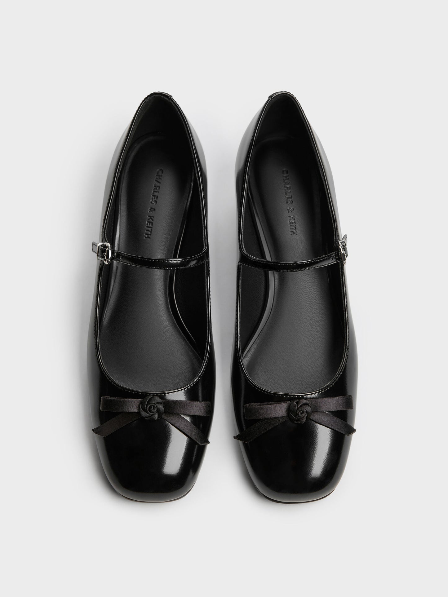Kelis Rose-Bow Mary Jane Pumps - Black Box | CHARLES & KEITH