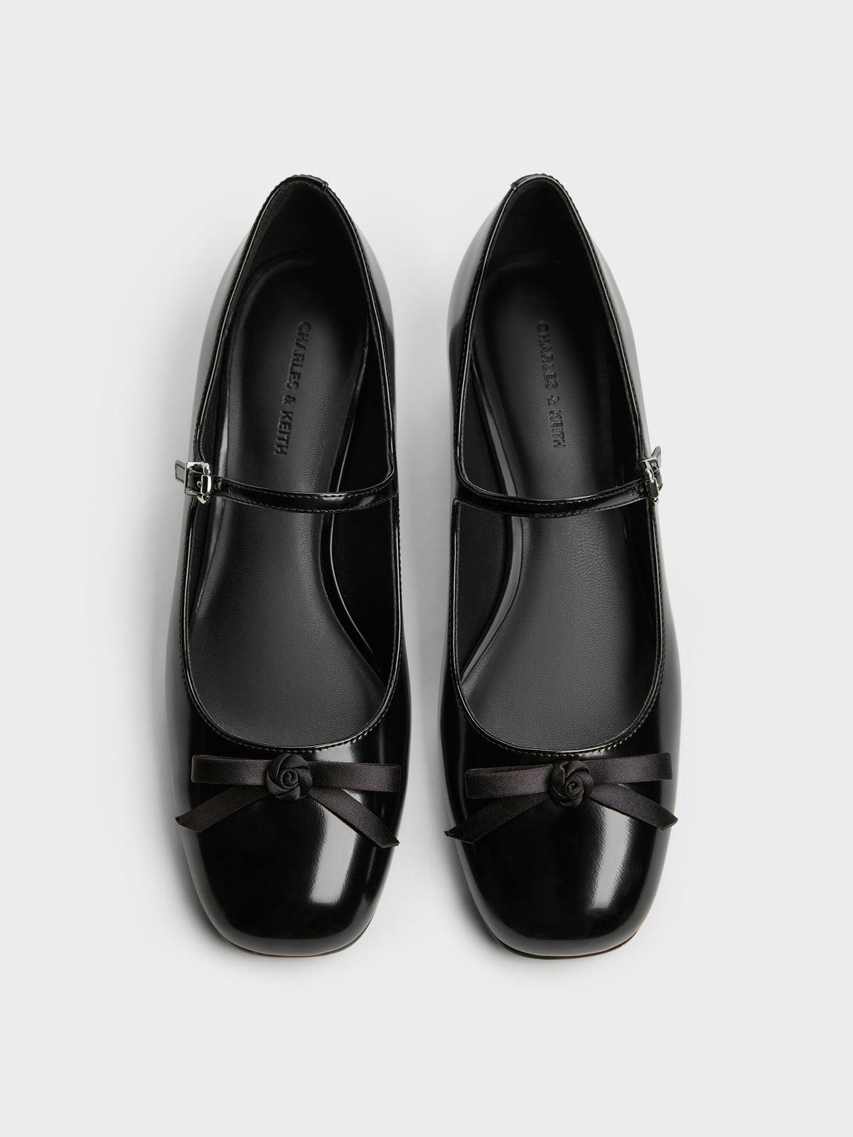 Kelis Rose-Bow Mary Jane Pumps - Black Box | CHARLES & KEITH