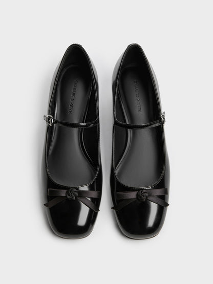 Kelis Rose-Bow Mary Jane Pumps - Black Box | CHARLES & KEITH