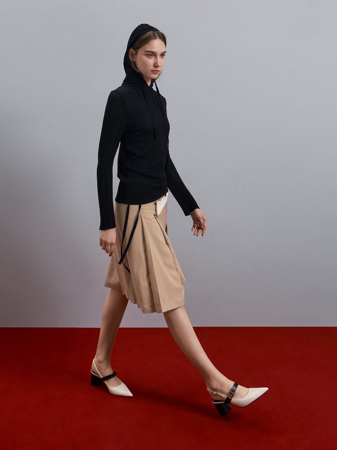 Yvette Mary Jane Slingback Pumps - Chalk | CHARLES & KEITH