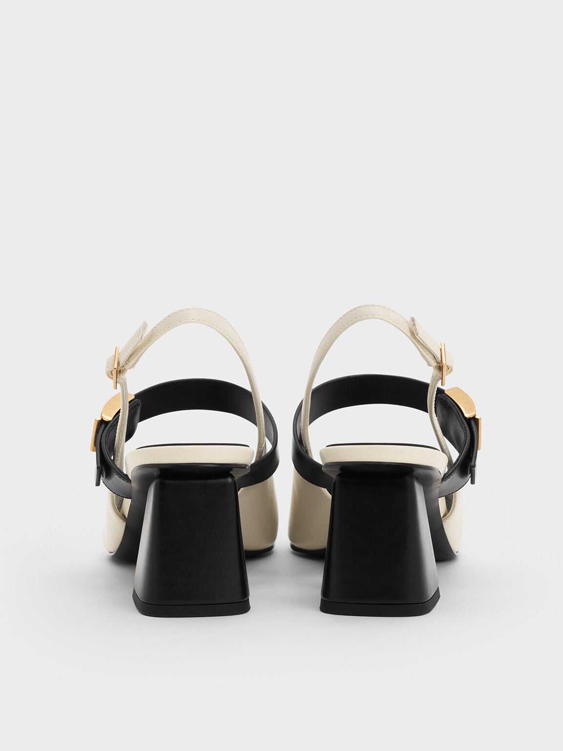 Yvette Mary Jane Slingback Pumps - Chalk | CHARLES & KEITH