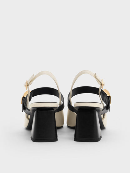 Yvette Mary Jane Slingback Pumps - Chalk | CHARLES & KEITH