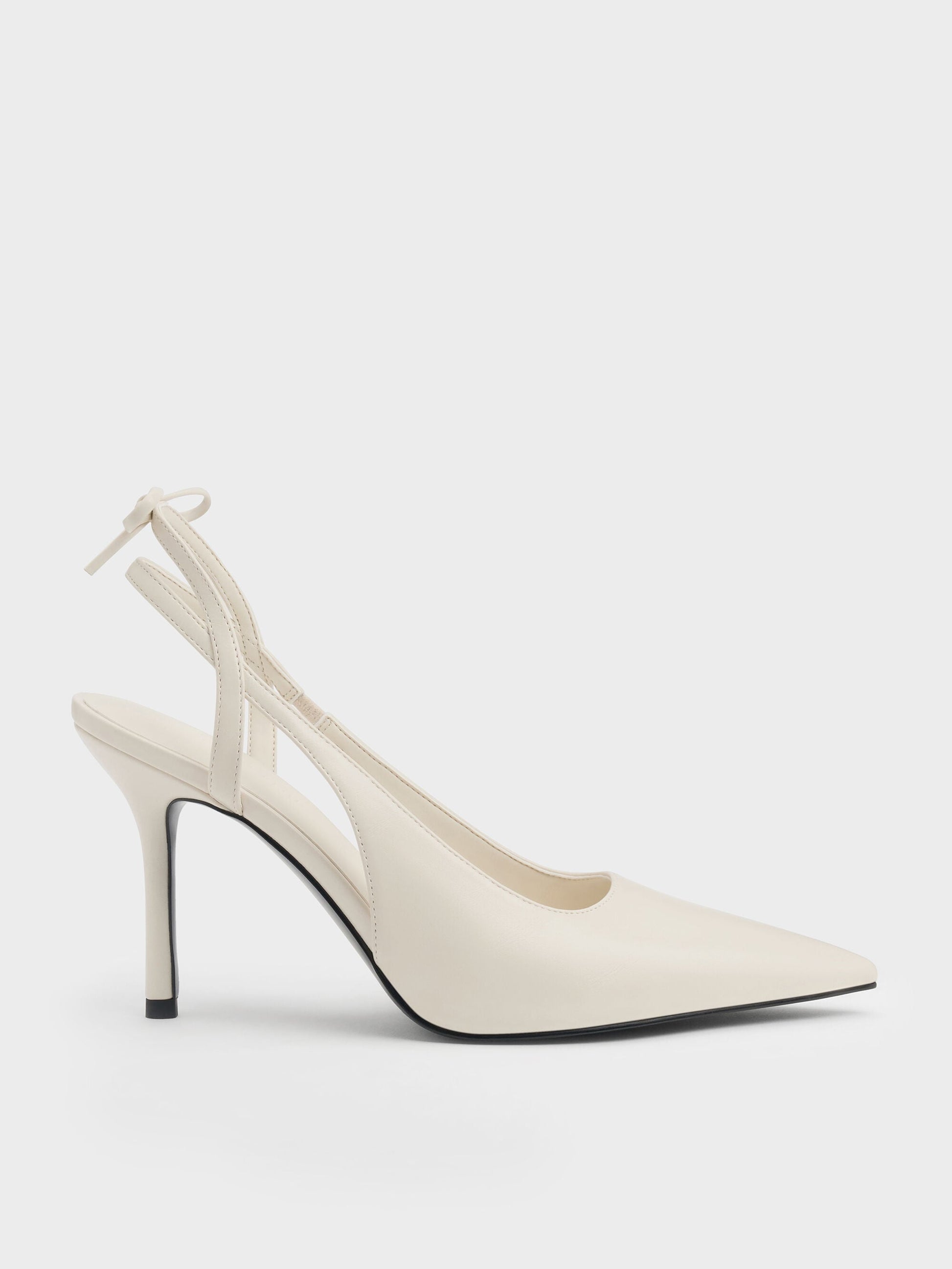 Back-Bow Slingback Pumps - Chalk | CHARLES & KEITH