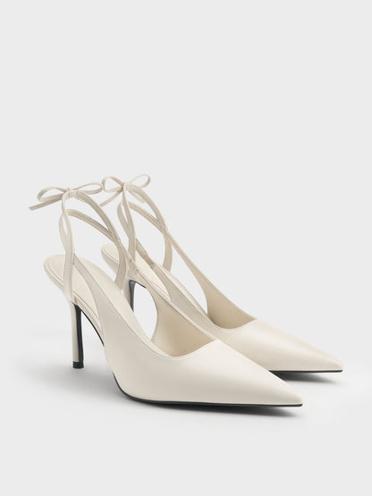 Back-Bow Slingback Pumps - Chalk | CHARLES & KEITH