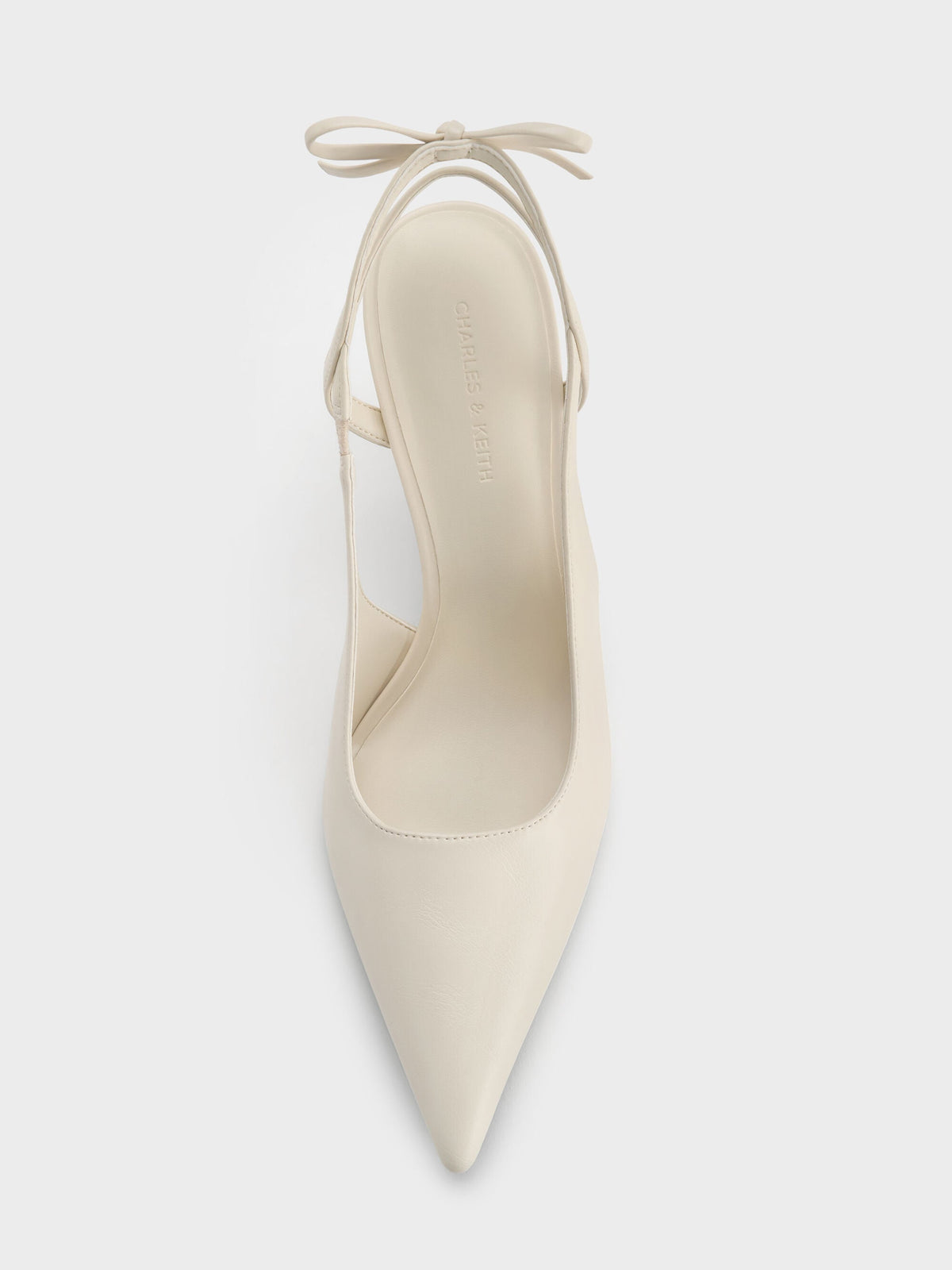 Back-Bow Slingback Pumps - Chalk | CHARLES & KEITH