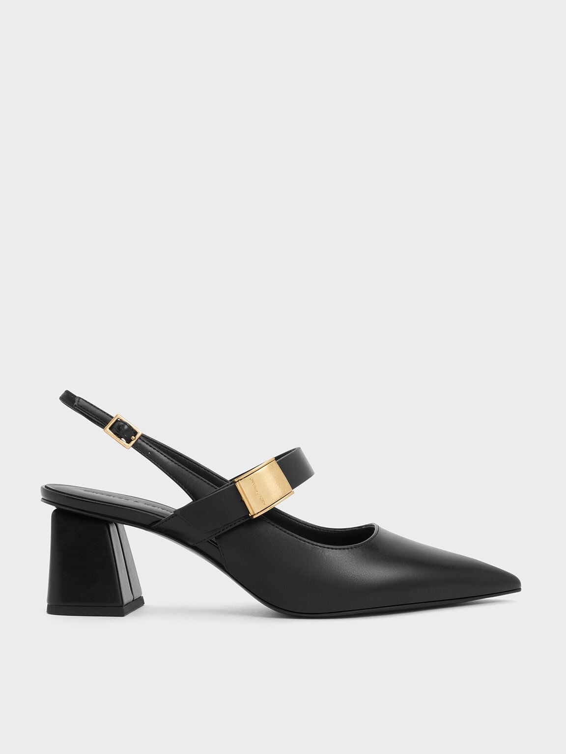 Yvette Mary Jane Slingback Pumps - Black | CHARLES & KEITH