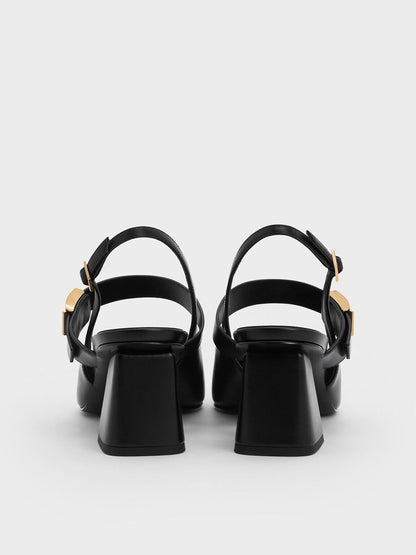 Yvette Mary Jane Slingback Pumps - Black | CHARLES & KEITH
