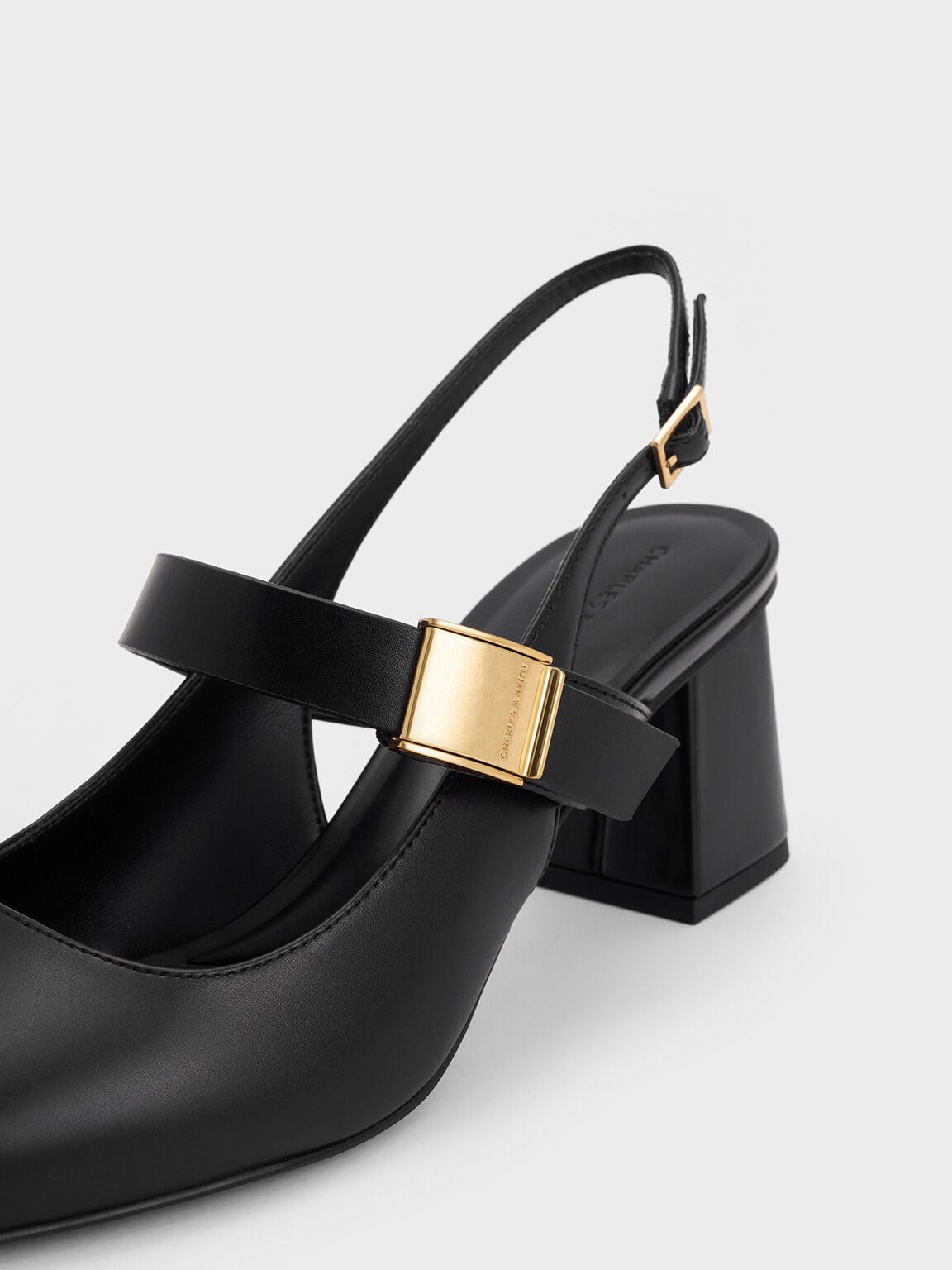 Yvette Mary Jane Slingback Pumps - Black | CHARLES & KEITH