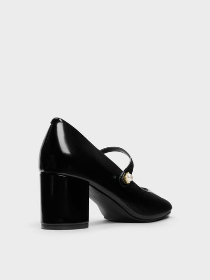 Marie Pearl Mary Jane Pumps - Black Box | CHARLES & KEITH
