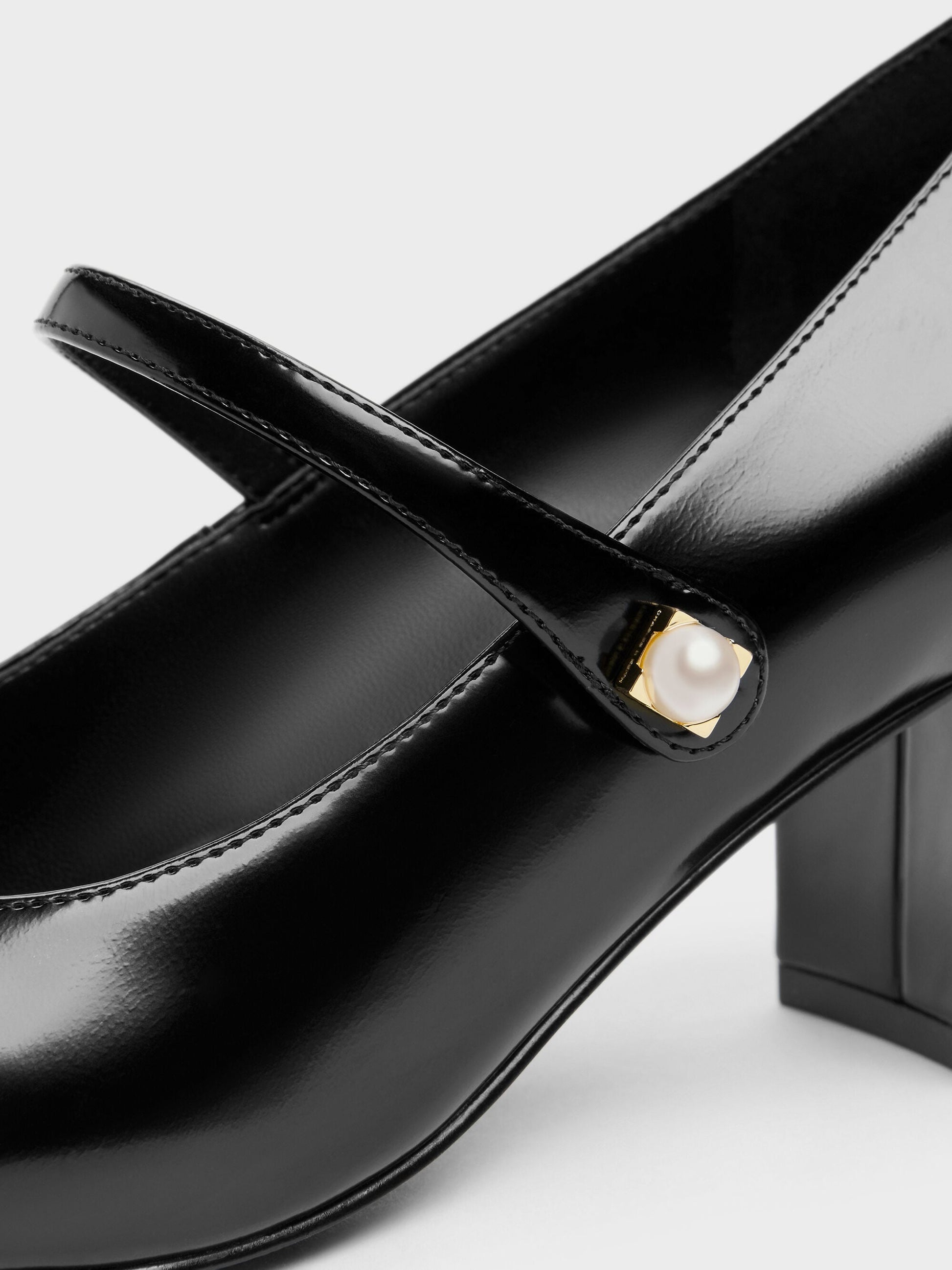 Marie Pearl Mary Jane Pumps - Black Box | CHARLES & KEITH