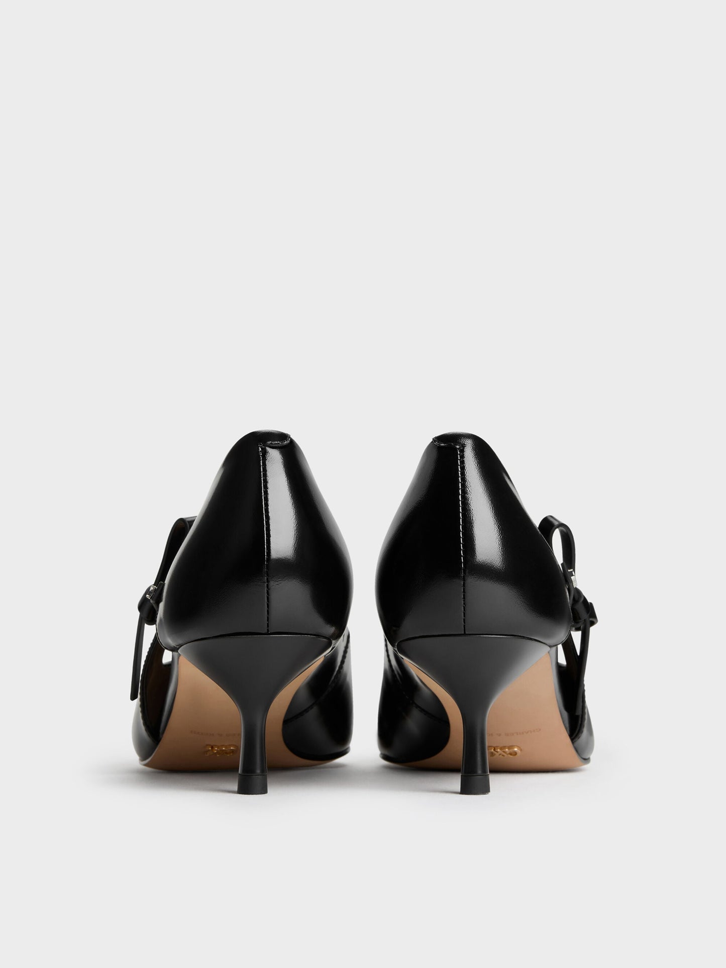 Anastasia Leather Kitten Heels - Black Box | CHARLES & KEITH