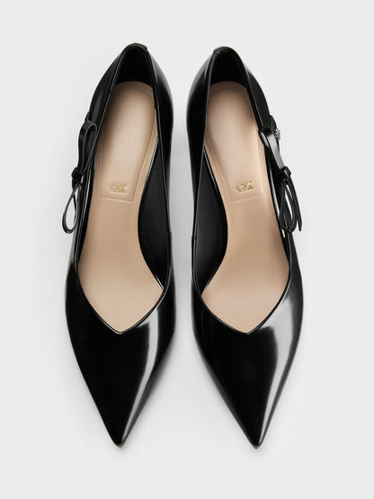 Anastasia Leather Kitten Heels - Black Box | CHARLES & KEITH