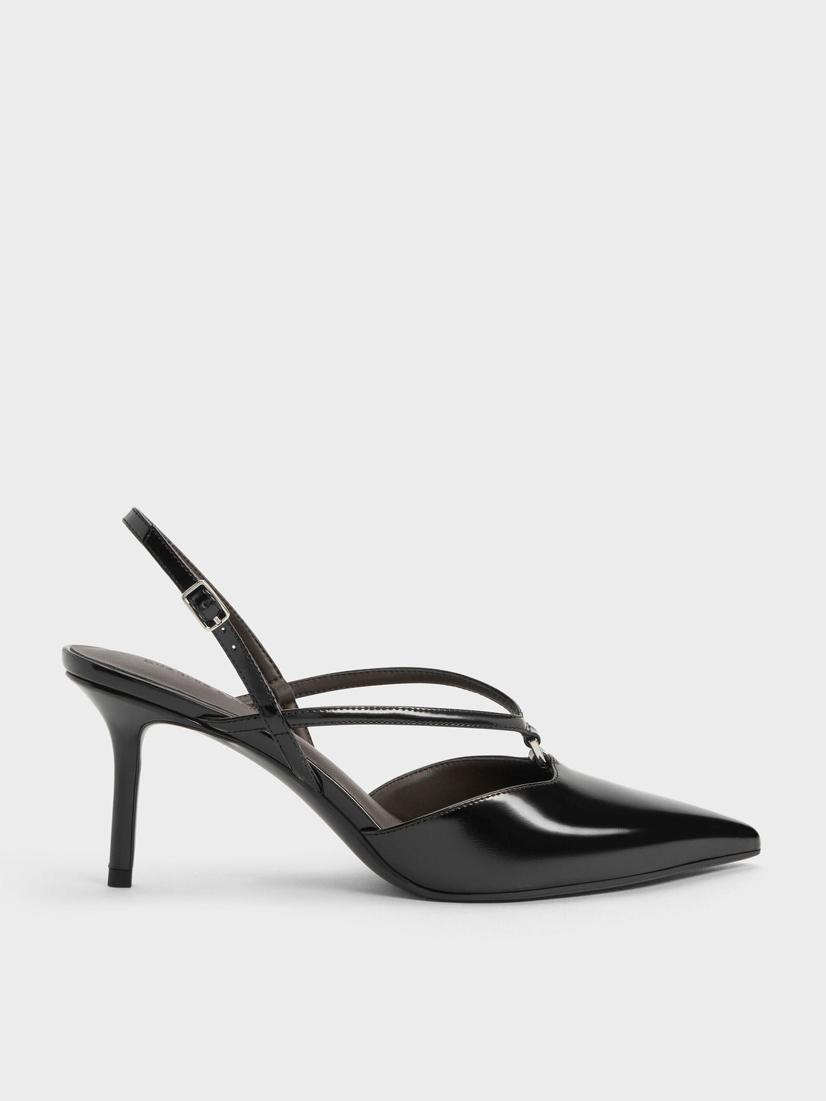 V-Strap Slingback Pumps - Black Box | CHARLES & KEITH
