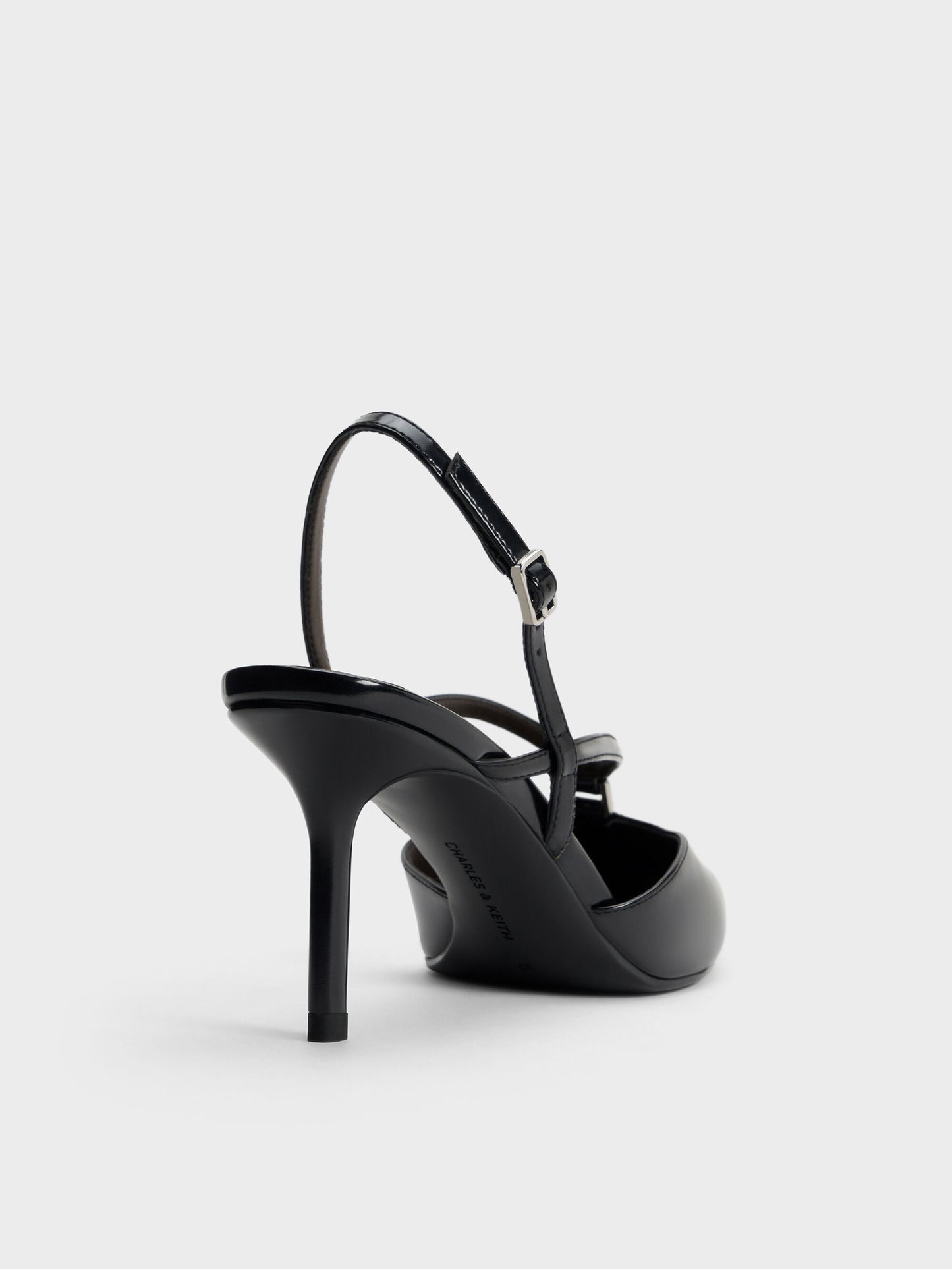 V-Strap Slingback Pumps - Black Box | CHARLES & KEITH
