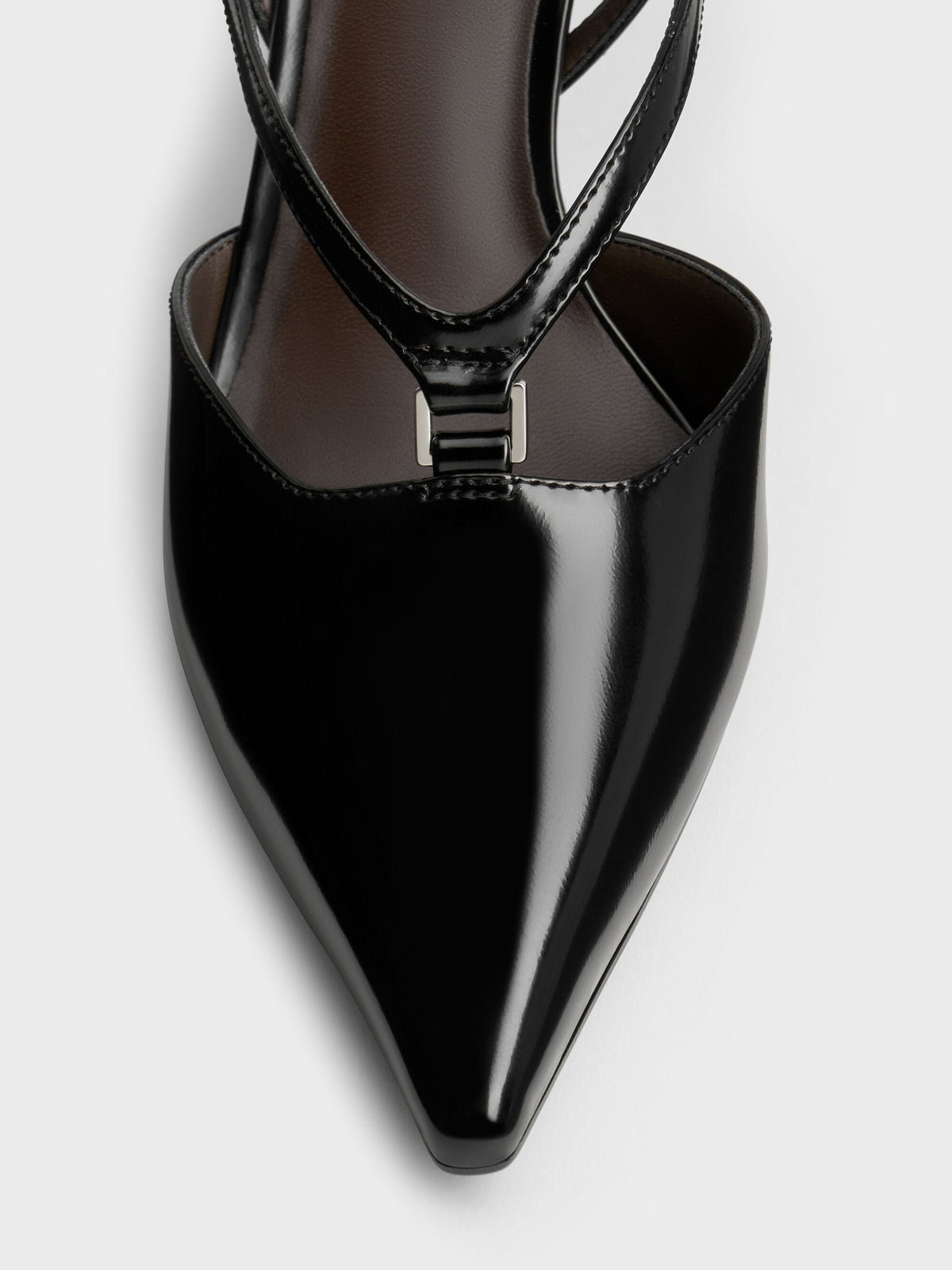 V-Strap Slingback Pumps - Black Box | CHARLES & KEITH