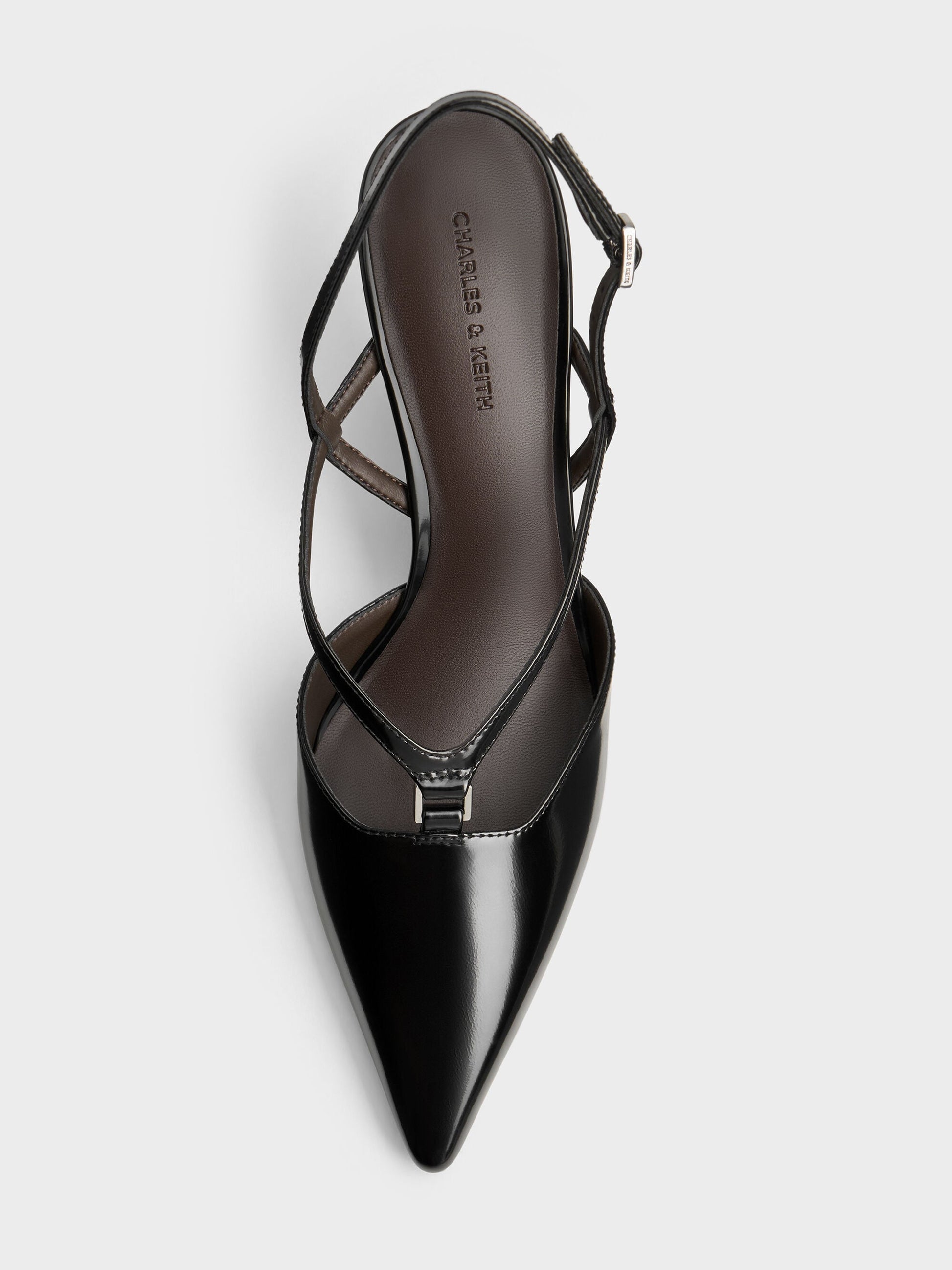 V-Strap Slingback Pumps - Black Box | CHARLES & KEITH