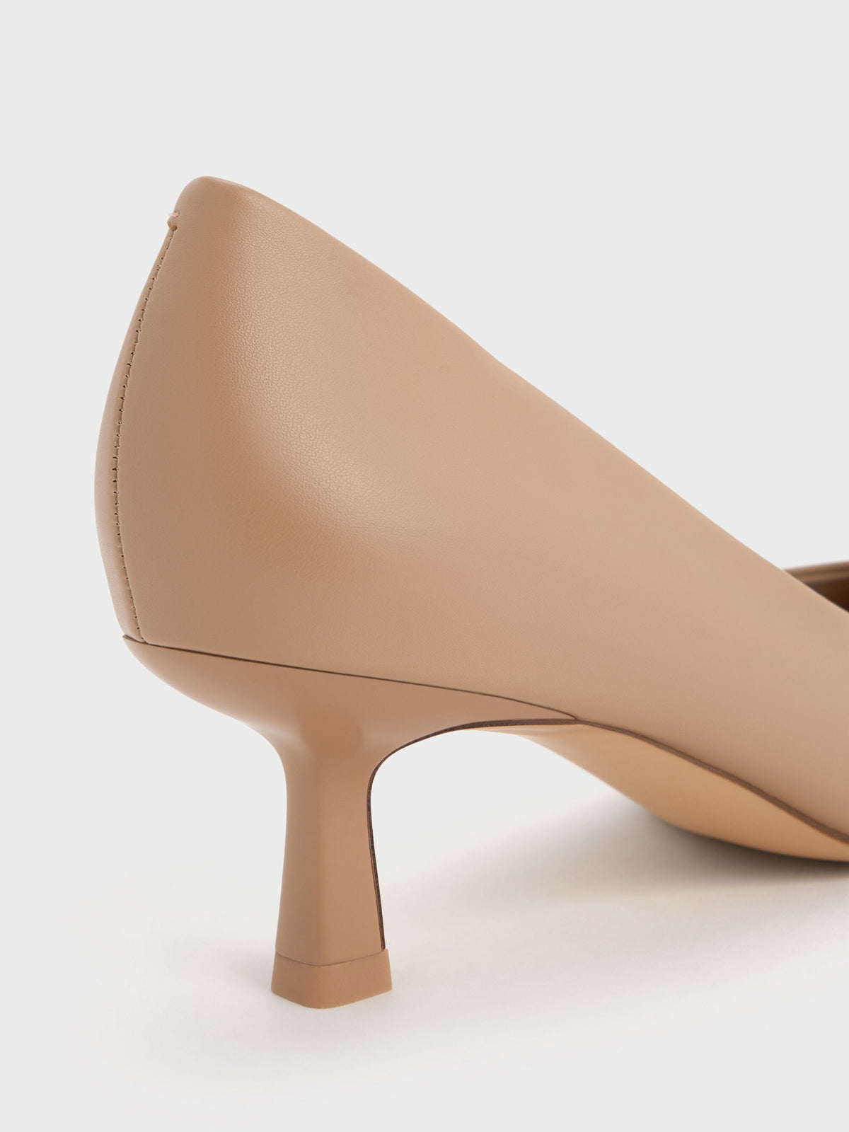Emmy Pointed Kitten Heel Pumps - Nude | CHARLES & KEITH