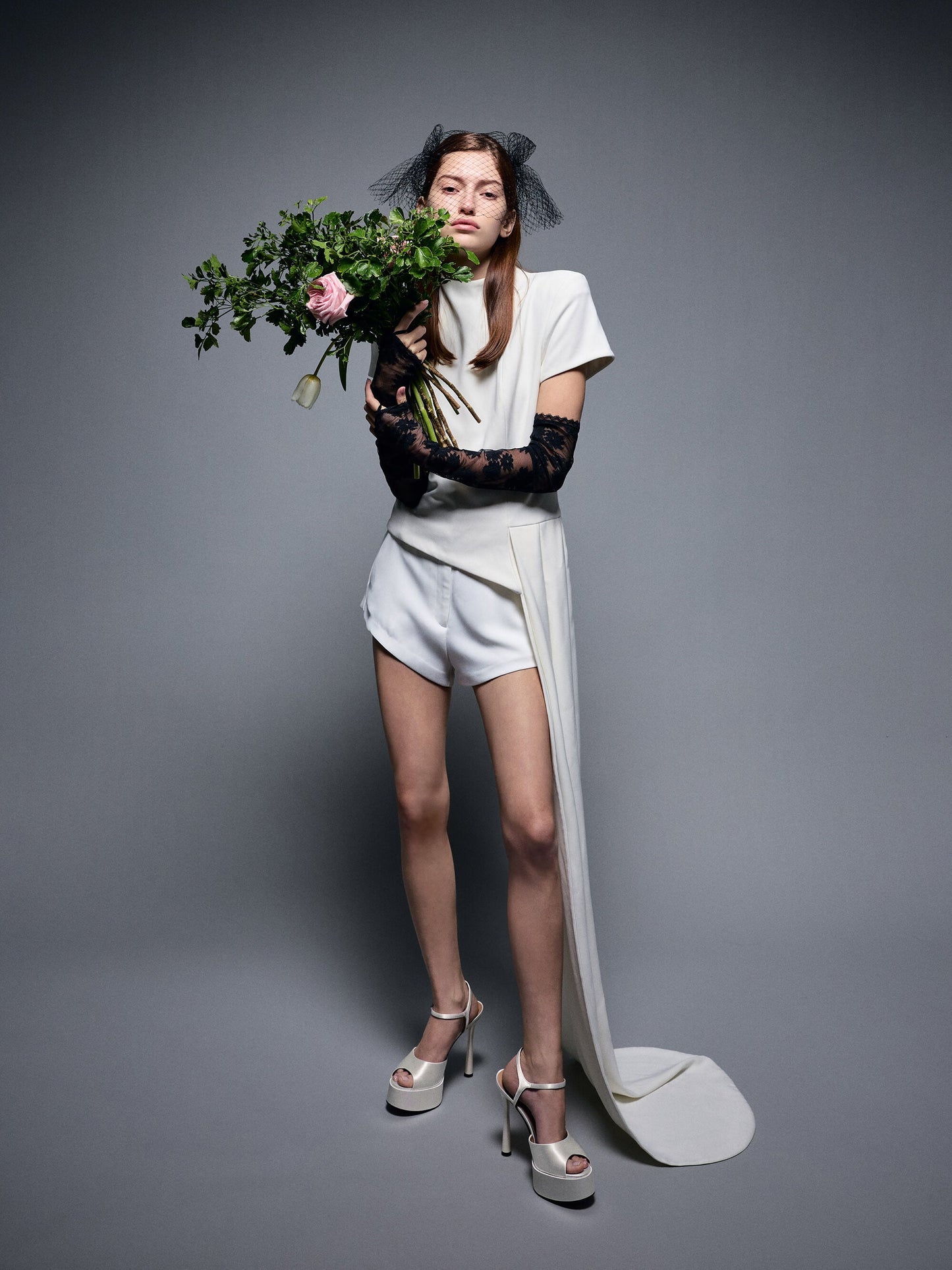 Francesca Peep-Toe Platform Heels - White | CHARLES & KEITH