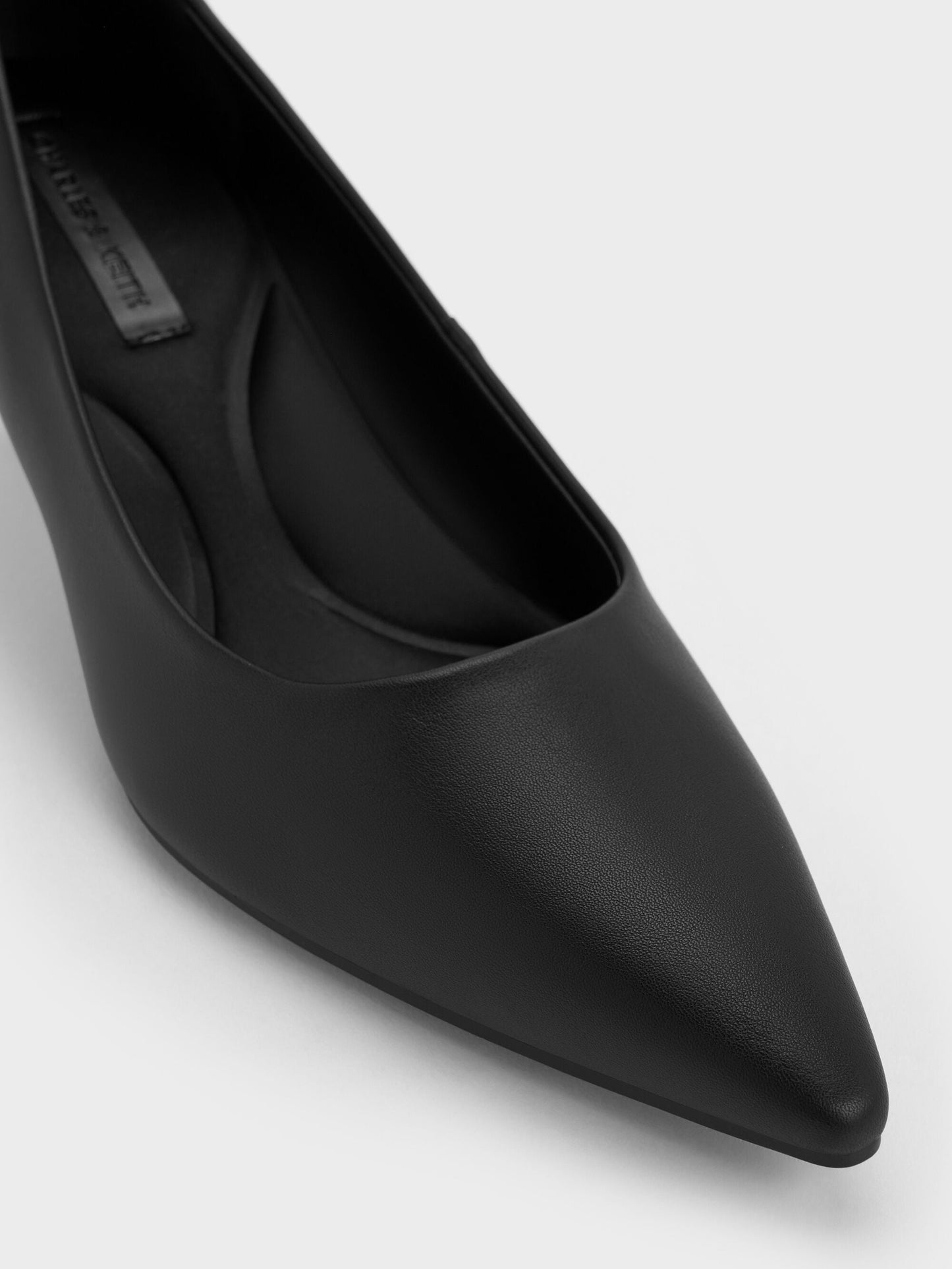 Emmy Pointed Kitten Heel Pumps - Black | CHARLES & KEITH