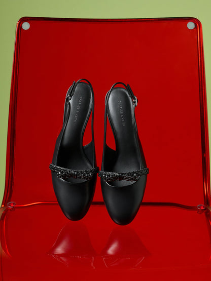 Kaleen Slingback Pumps - Black | CHARLES & KEITH