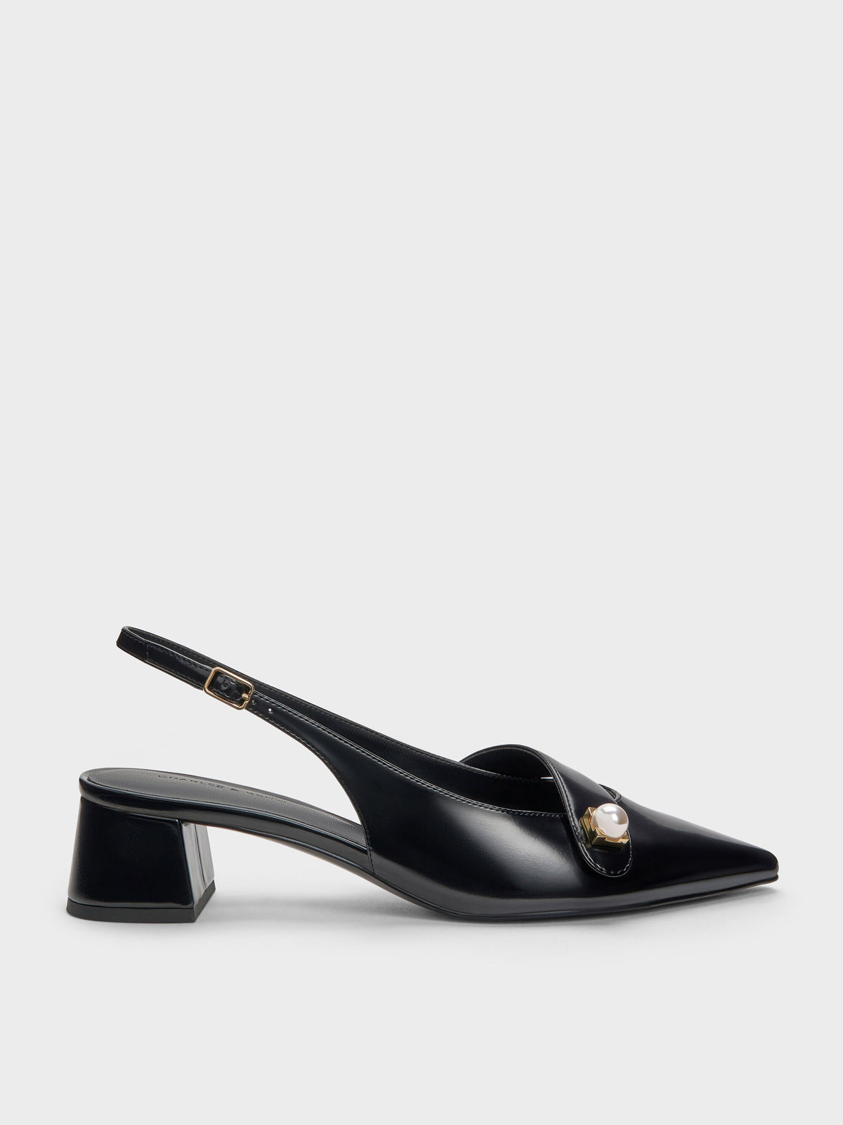 Marie Pearl Slingback Pumps - Black Box | CHARLES & KEITH