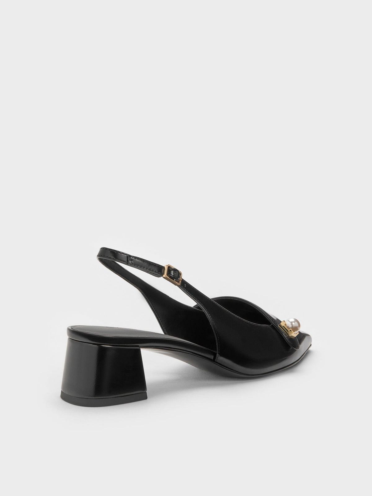 Marie Pearl Slingback Pumps - Black Box | CHARLES & KEITH