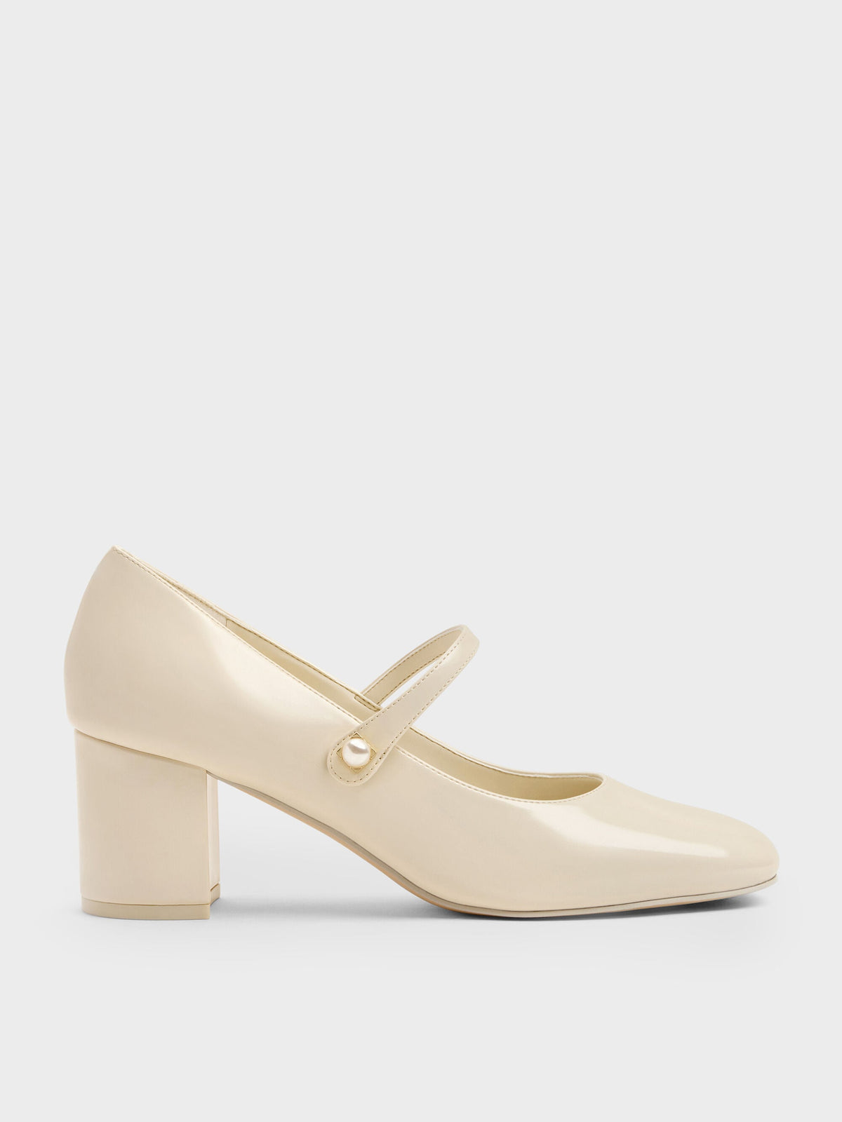 Marie Pearl Mary Jane Pumps - Cream | CHARLES & KEITH