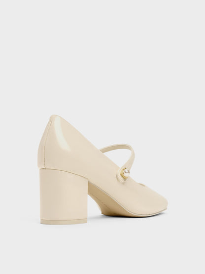 Marie Pearl Mary Jane Pumps - Cream | CHARLES & KEITH