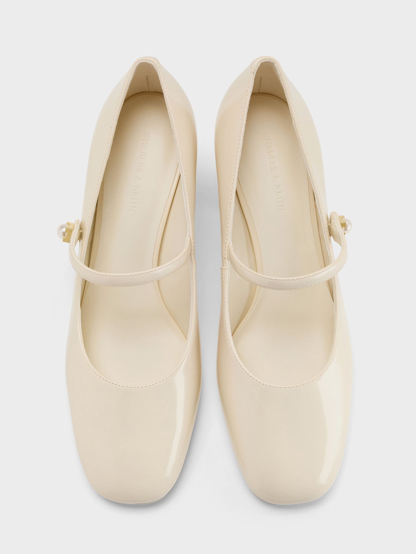 Marie Pearl Mary Jane Pumps - Cream | CHARLES & KEITH