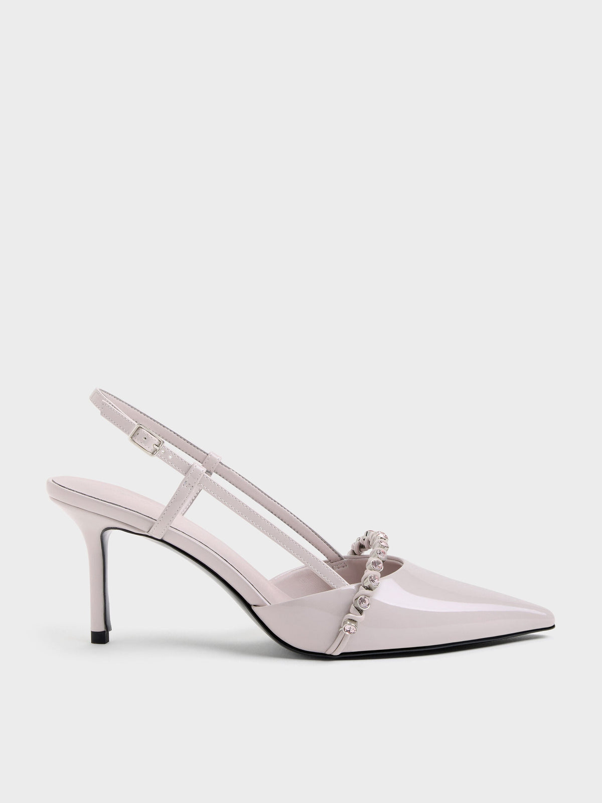 Patent Crystal Slingback Pumps - Lilac | CHARLES & KEITH