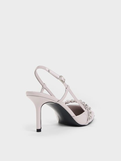 Patent Crystal Slingback Pumps - Lilac | CHARLES & KEITH