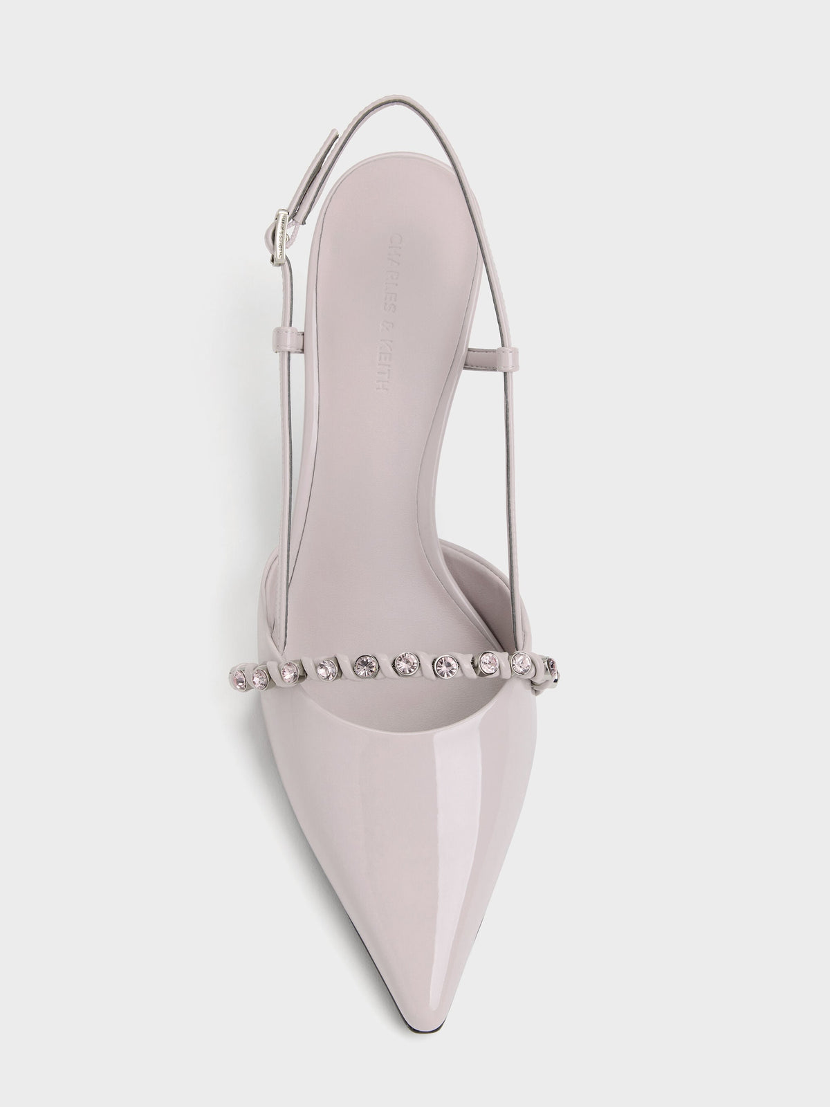 Patent Crystal Slingback Pumps - Lilac | CHARLES & KEITH