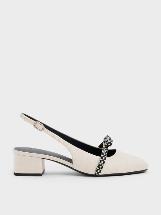 Kaleen Slingback Pumps - Chalk | CHARLES & KEITH