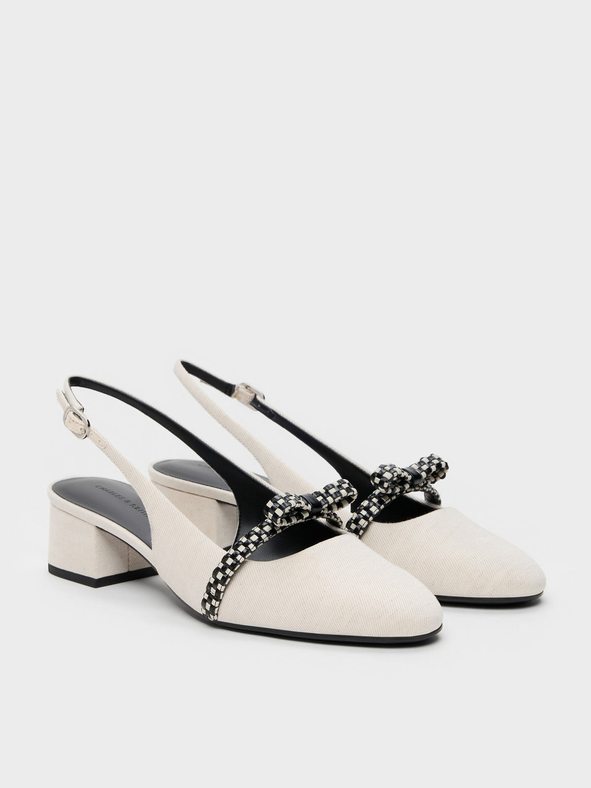 Kaleen Slingback Pumps - Chalk | CHARLES & KEITH