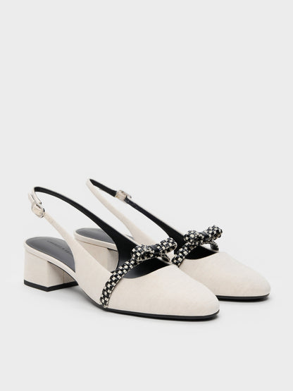 Kaleen Slingback Pumps - Chalk | CHARLES & KEITH