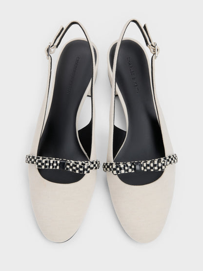 Kaleen Slingback Pumps - Chalk | CHARLES & KEITH