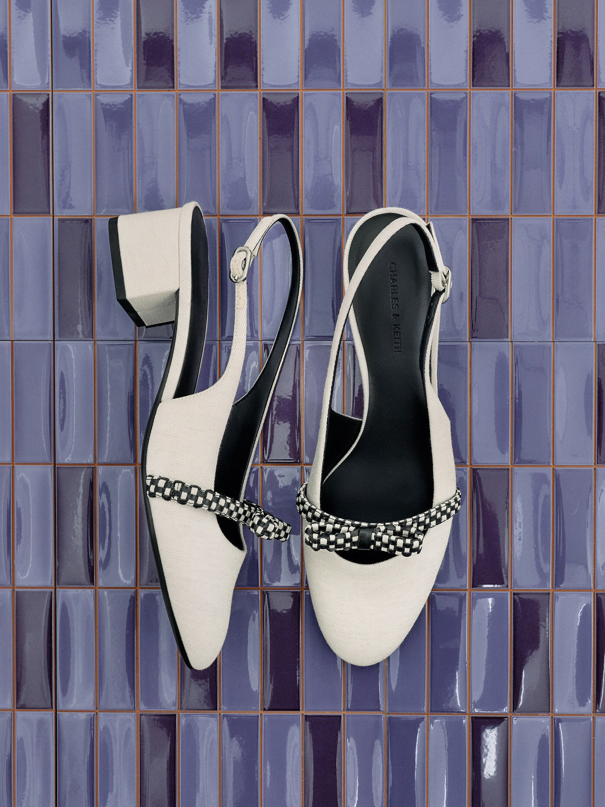 Kaleen Slingback Pumps - Chalk | CHARLES & KEITH