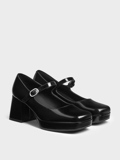 Platform Mary Jane Pumps - Black Box | CHARLES & KEITH