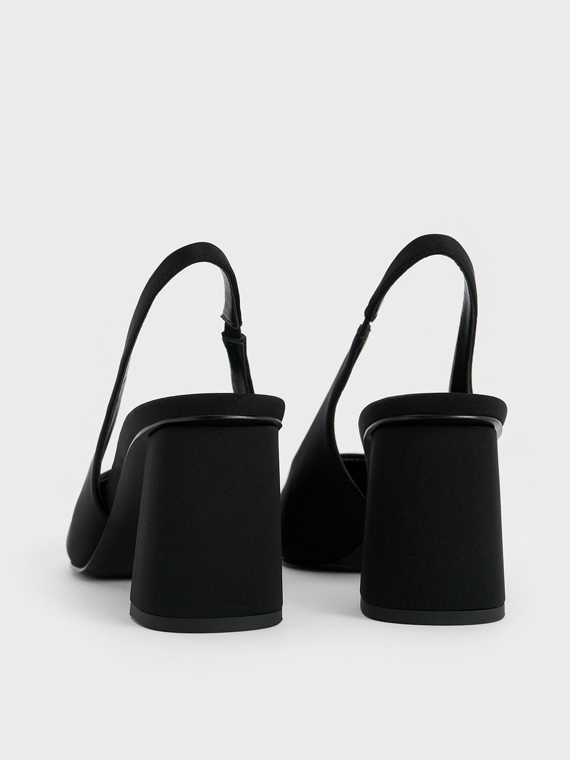 Teagan Elastane Pointed Slingback Pumps - Black | CHARLES & KEITH