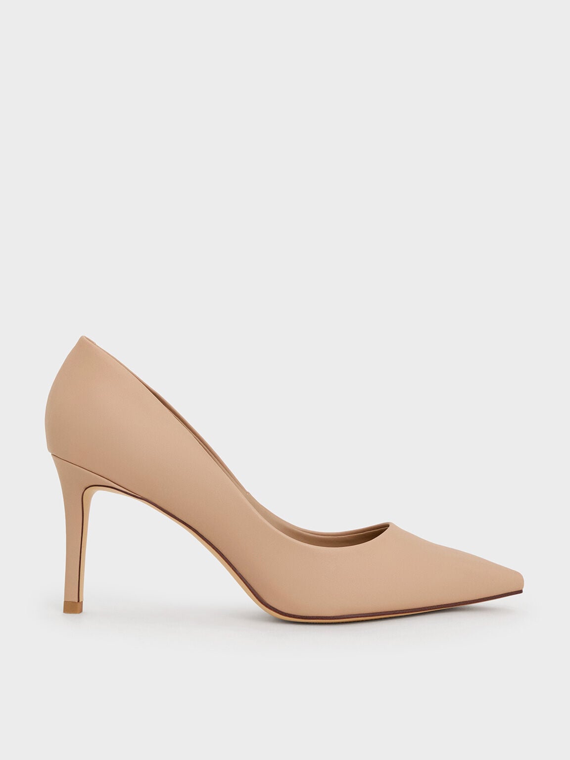 Emmy Pointed Stiletto Pumps - Nude | CHARLES & KEITH
