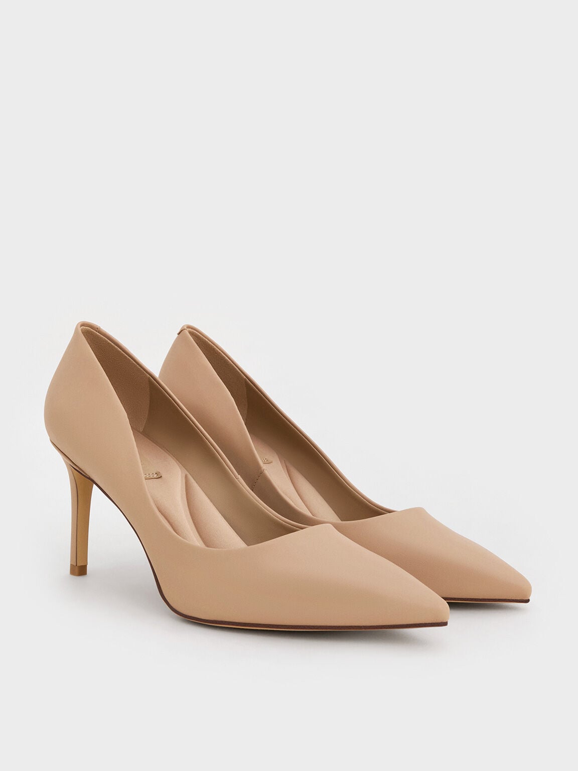 Emmy Pointed Stiletto Pumps - Nude | CHARLES & KEITH