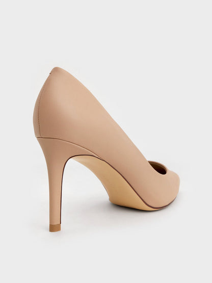 Emmy Pointed Stiletto Pumps - Nude | CHARLES & KEITH