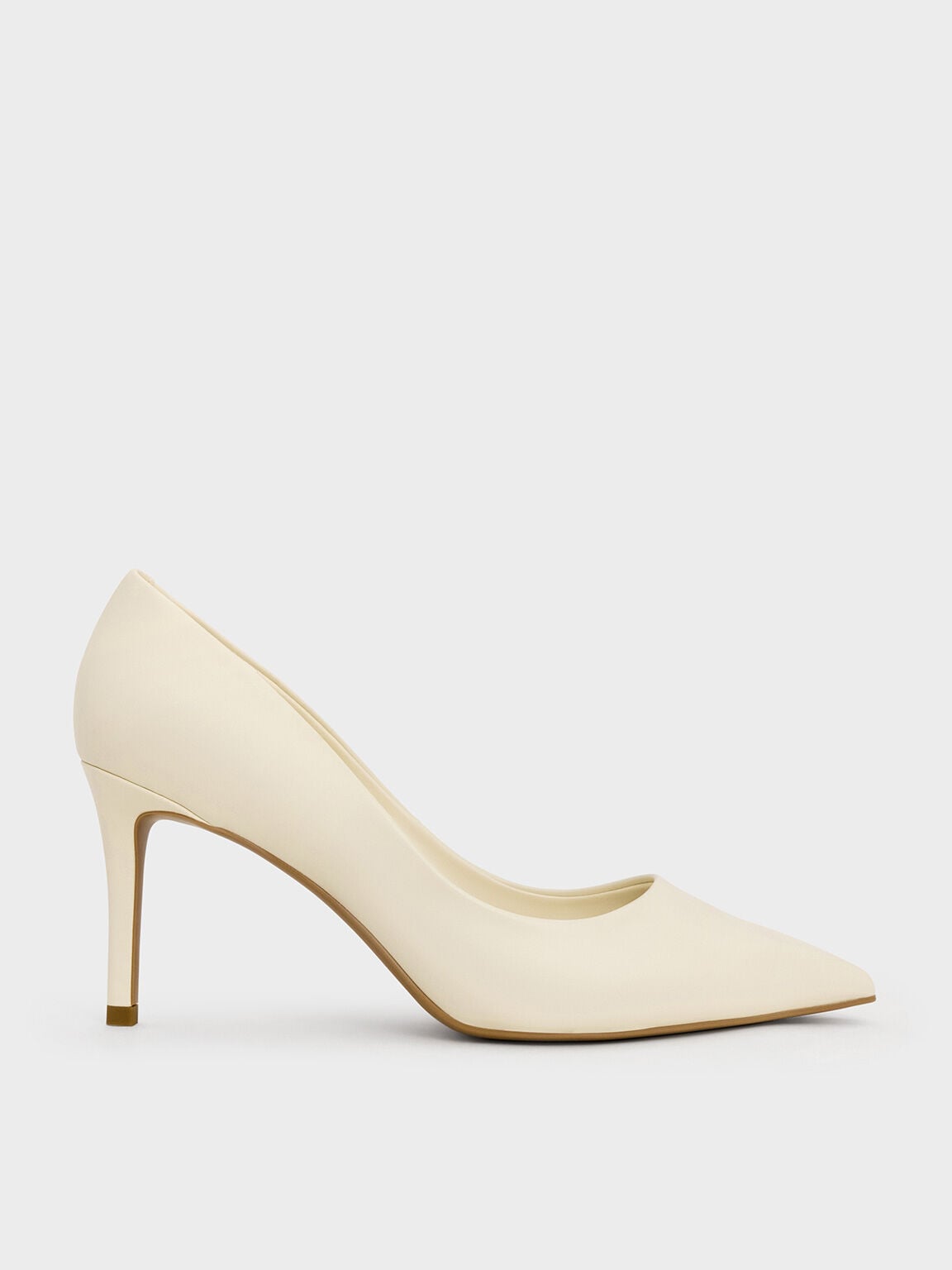 Emmy Pointed Stiletto Pumps - Chalk | CHARLES & KEITH