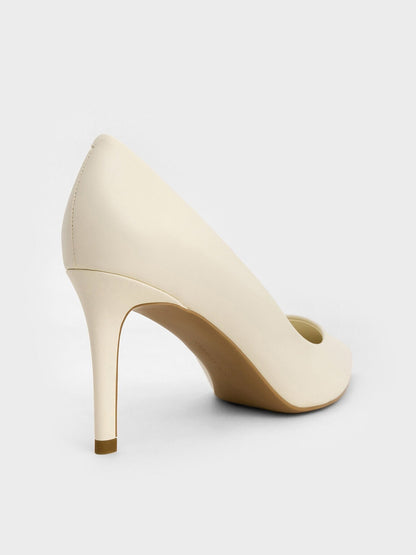 Emmy Pointed Stiletto Pumps - Chalk | CHARLES & KEITH