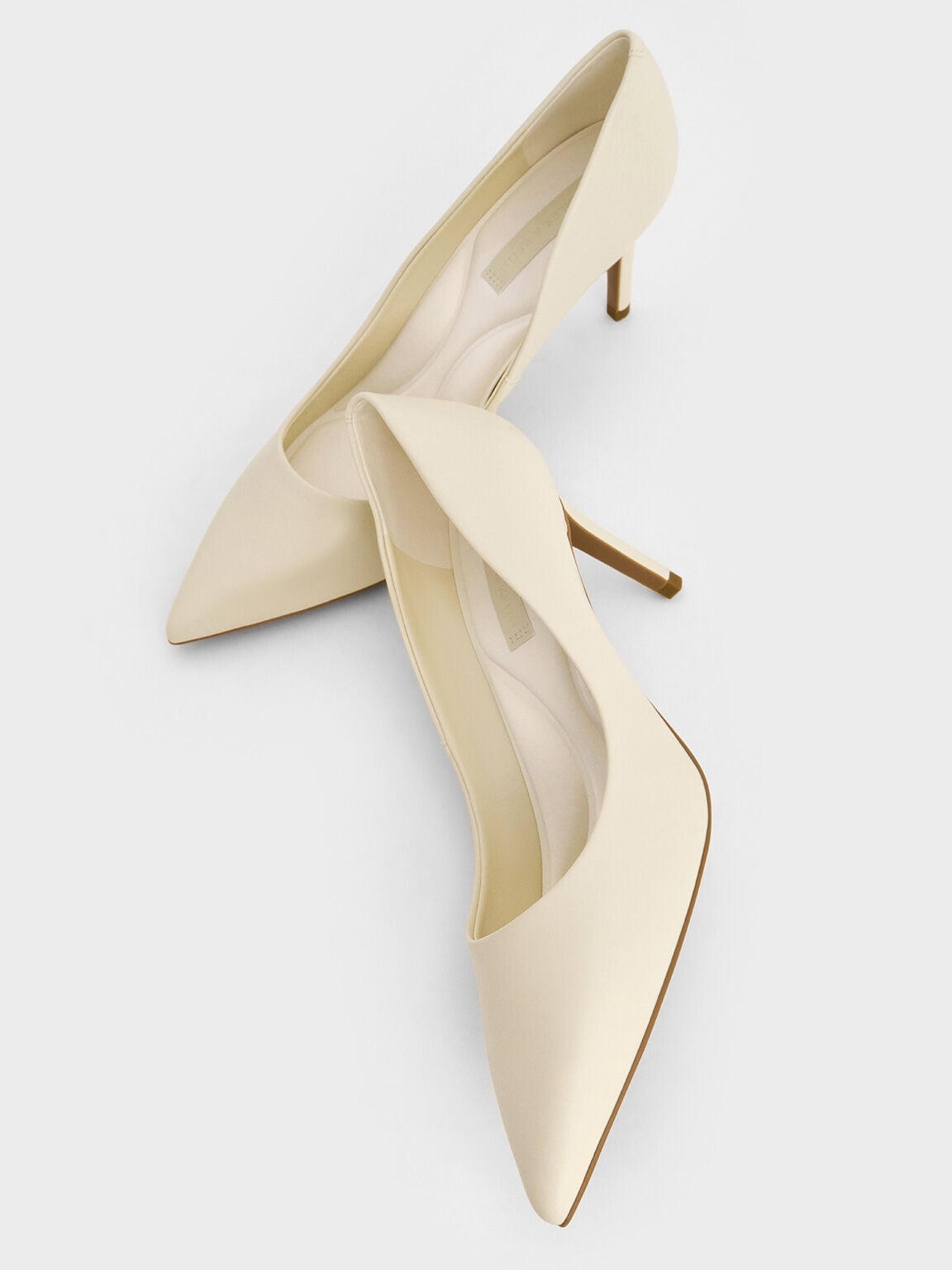 Emmy Pointed Stiletto Pumps - Chalk | CHARLES & KEITH