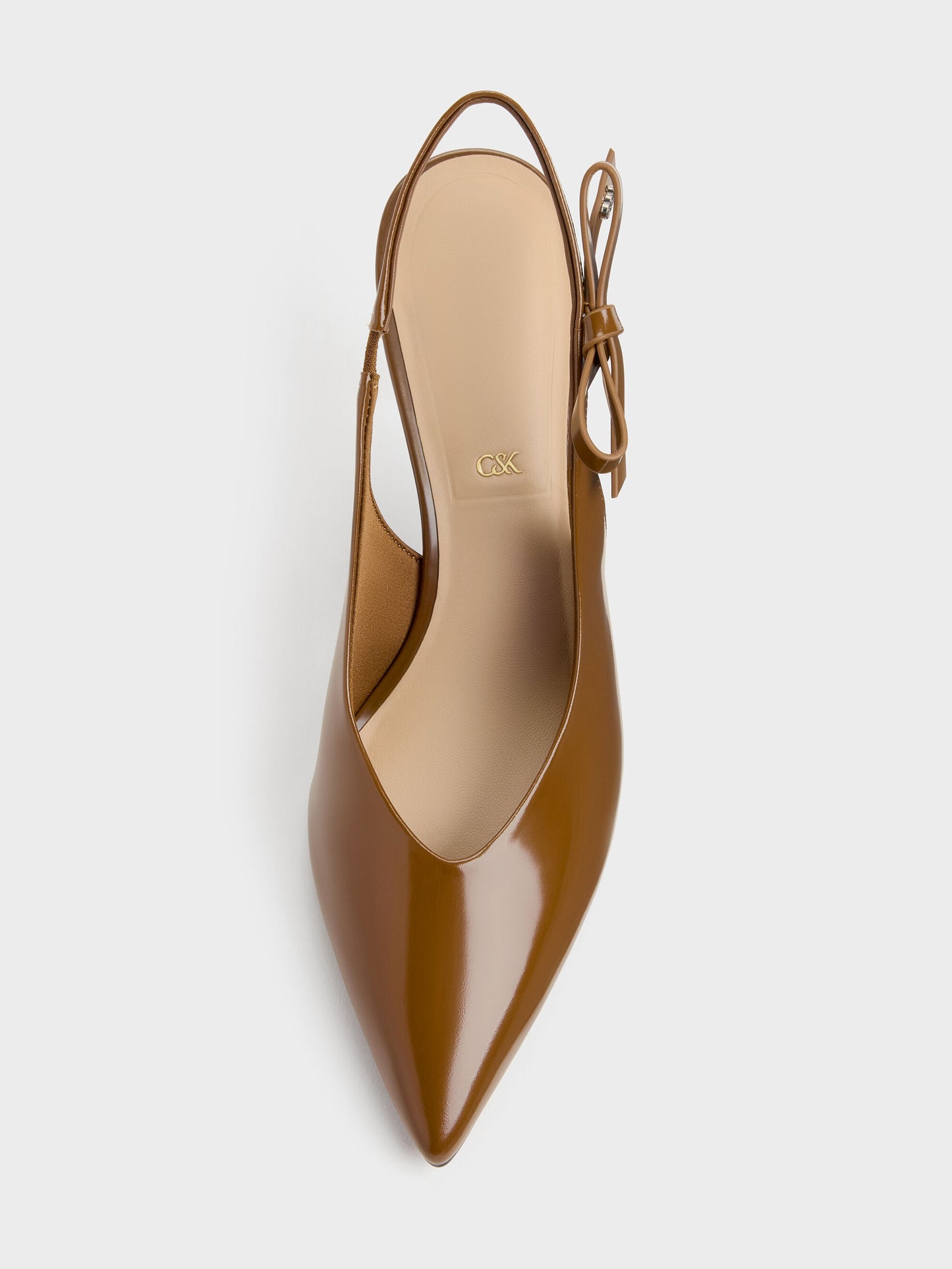 Anastasia Leather Slingback Pumps - Brown | CHARLES & KEITH
